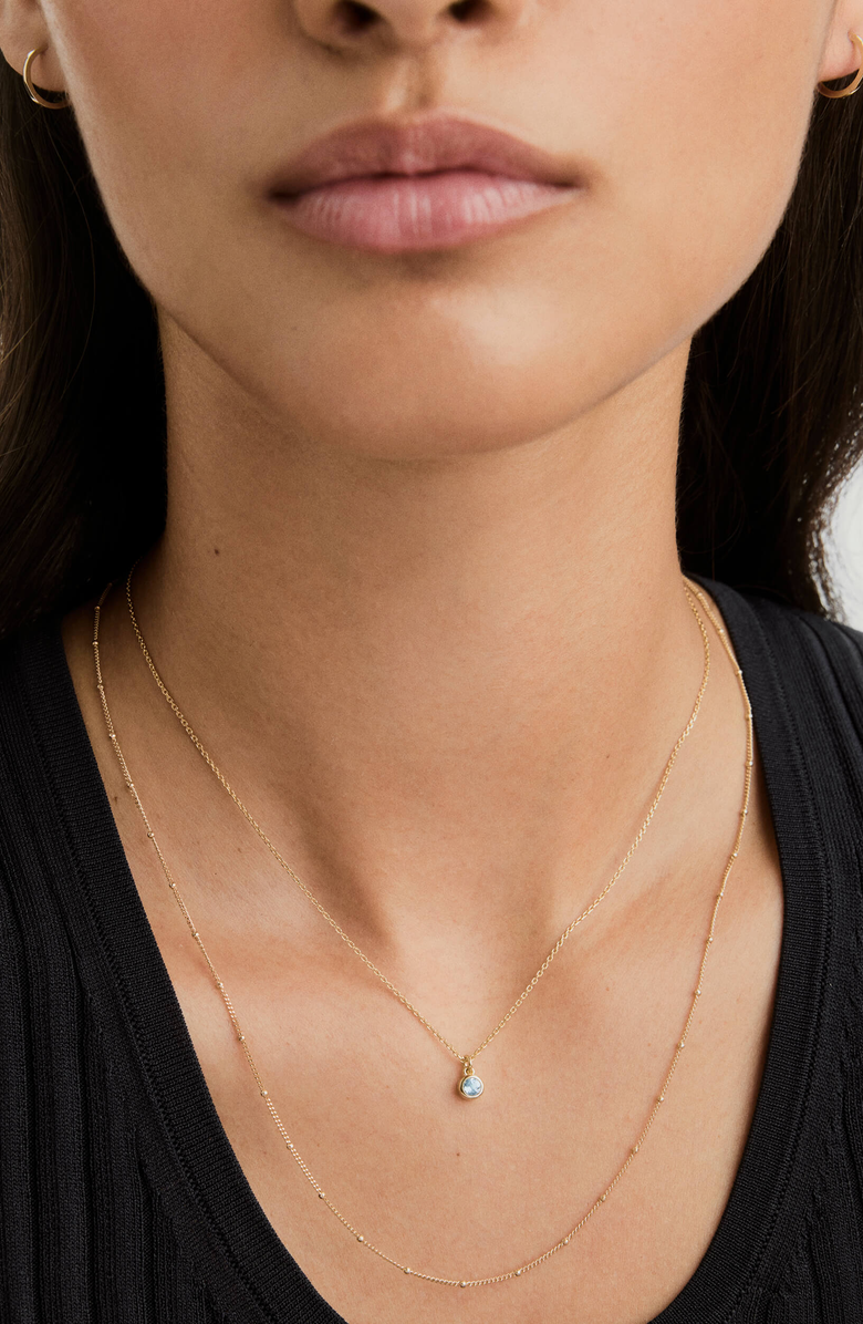 MEJURI Sia Birthstone Pendant Necklace, Alternate, color, Aquamarine