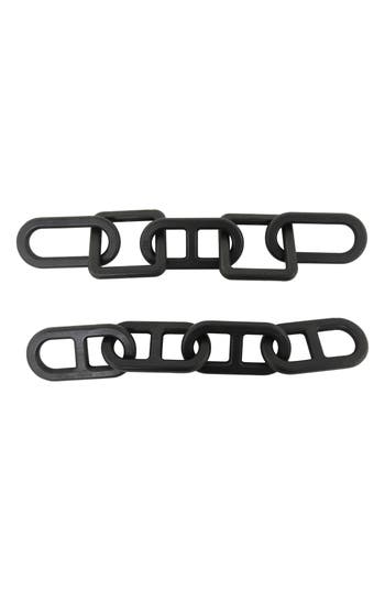 Uma Set Of 2 Wooden Chain Link Sculptures In Black