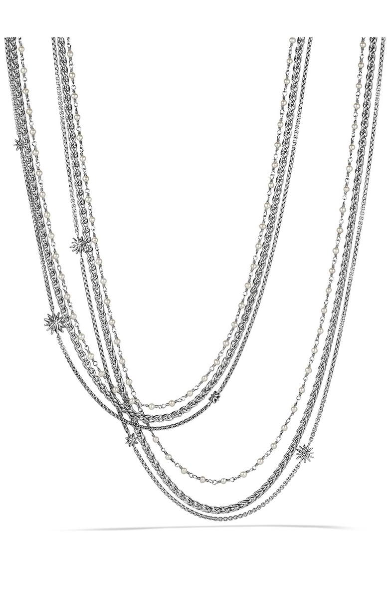 David Yurman 'Starburst' Chain Necklace with Pearls, Main, color,