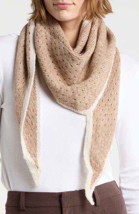 Contrast Trim Triangle Scarf