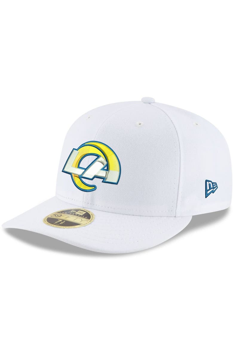 New Era Men's New Era White Los Angeles Rams Omaha Low Profile 59FIFTY Fitted Hat, Main, color, White