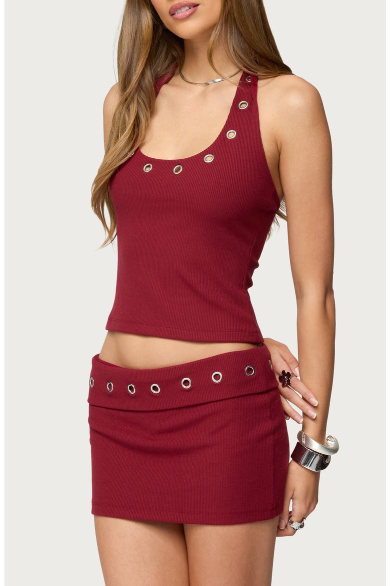 Havana Grommet Halter Top, Alternate, color, BURGUNDY