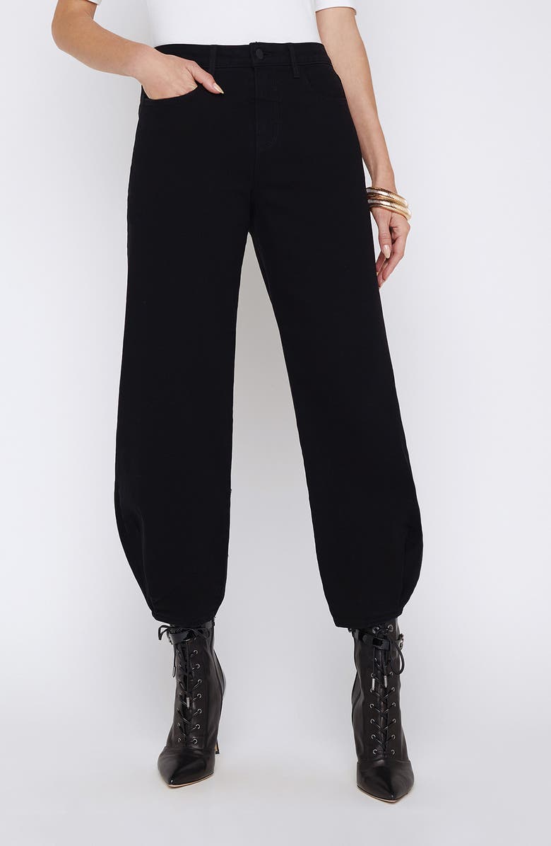 L'AGENCE Krista High Waist Barrel Jeans, Main, color, Saturated Black