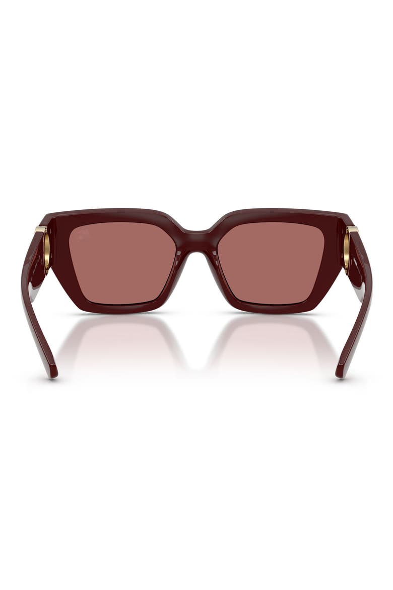 53mm Square Sunglasses, Alternate, color, BORDEAUX / DARK VIOLET