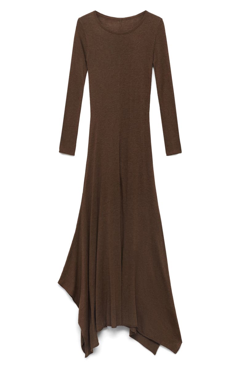 MANGO Asymmetric Long Sleeve Dress, Alternate, color, 