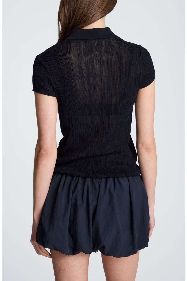 Ribbed Polo Sweater, Alternate, color, DARK NAVY
