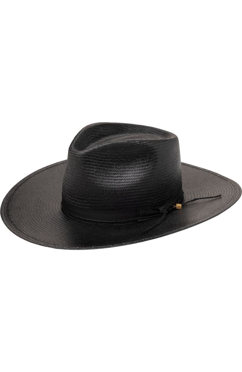 Stetson Jw Marshall Straw Hat, Main, color, Black