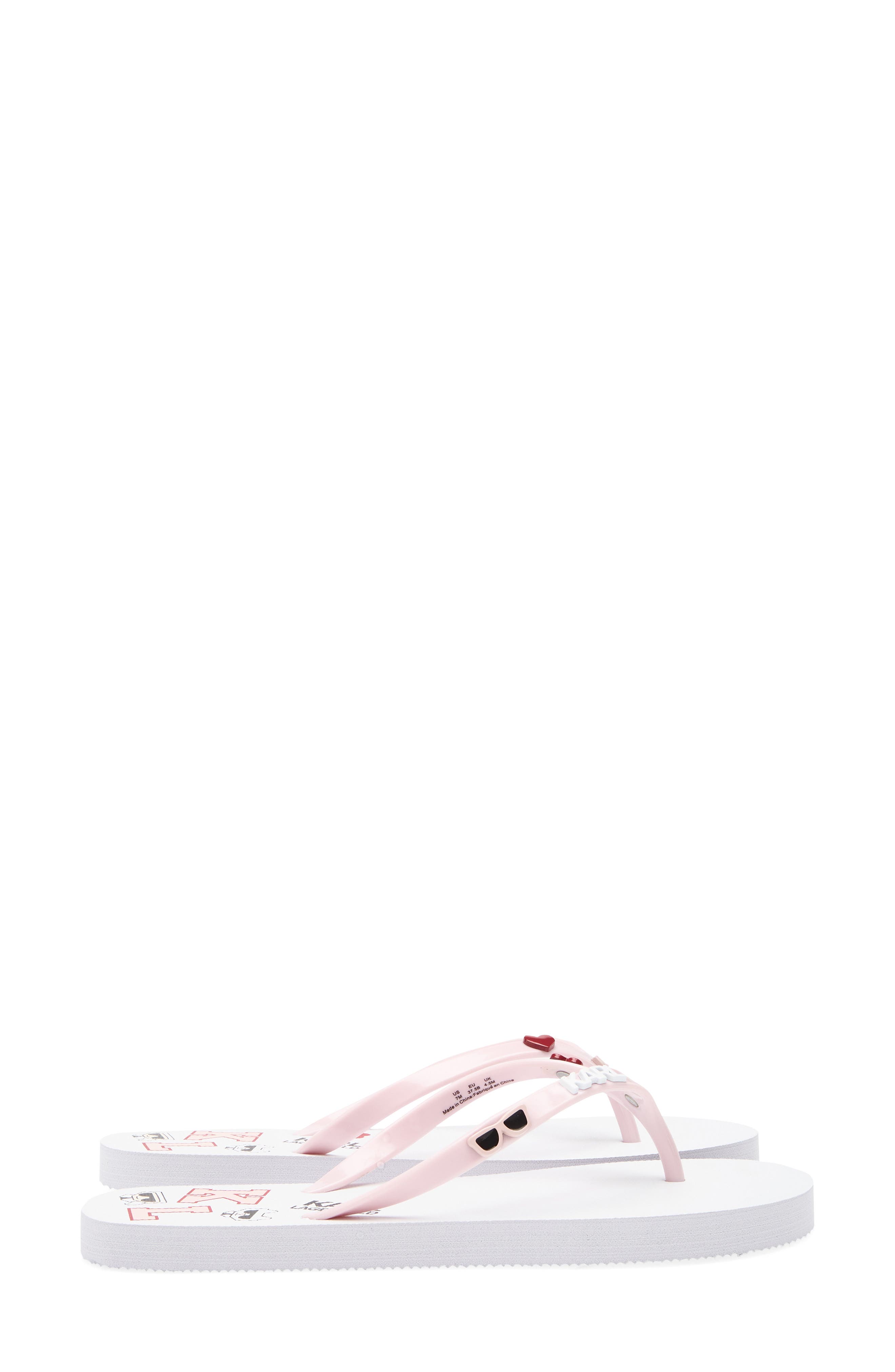KARL LAGERFELD PARIS Zamir Flip Flop Sandal, Alternate, color, White