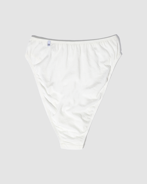 Oddobody Organic Cotton High Waisted French Cut In Chalk