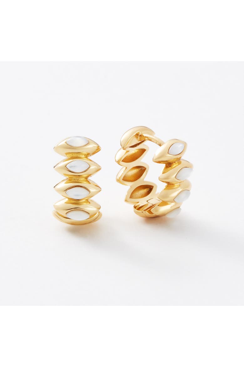 Jasmine Reversible Pearl and Gold Hoop Earrings, Alternate, color, Gold