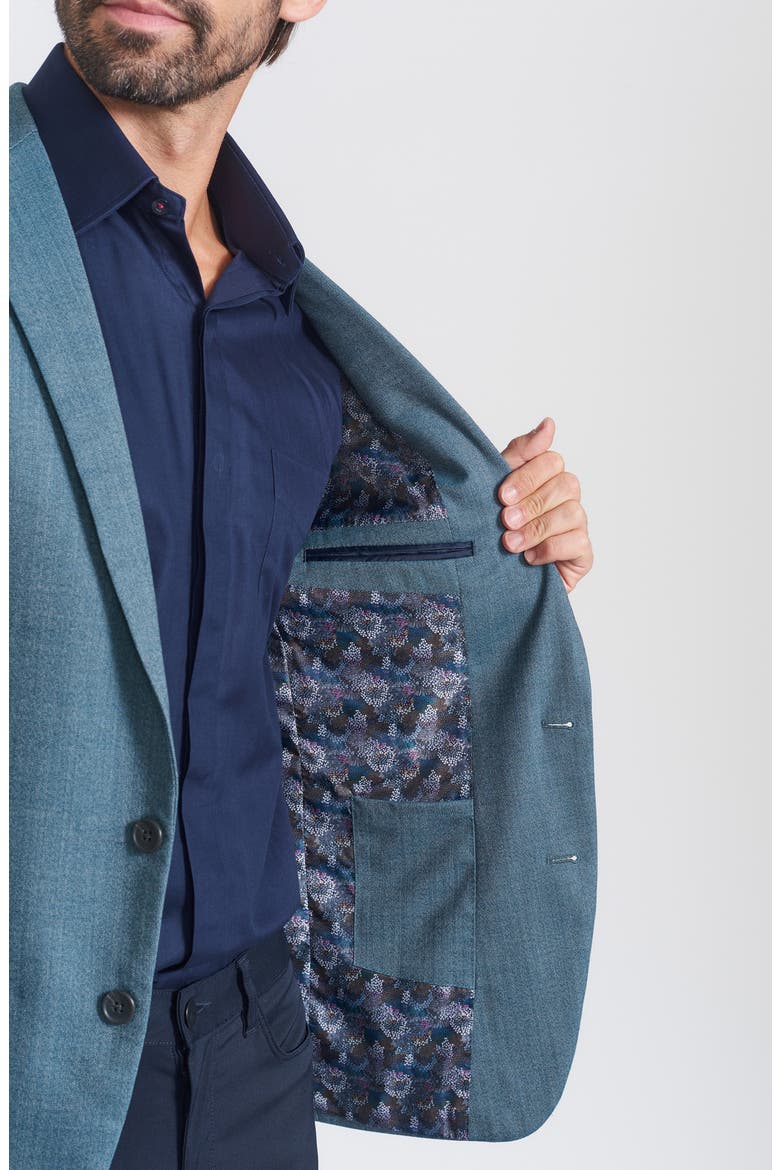 Herringbone Print Wool Blend Sport Coat, Alternate, color, BLUE
