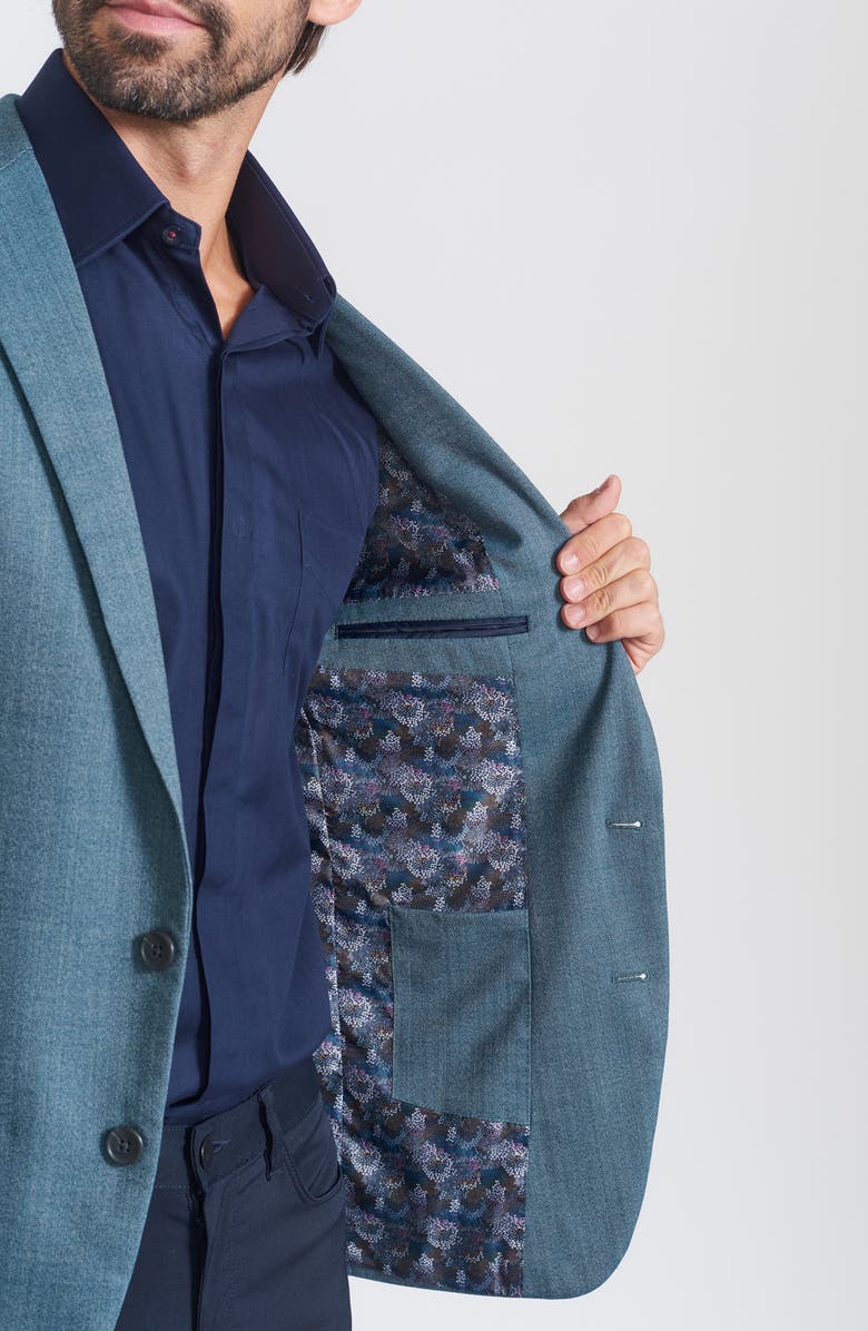 CRICKETEER Herringbone Print Wool Blend Sport Coat, Alternate, color, Blue