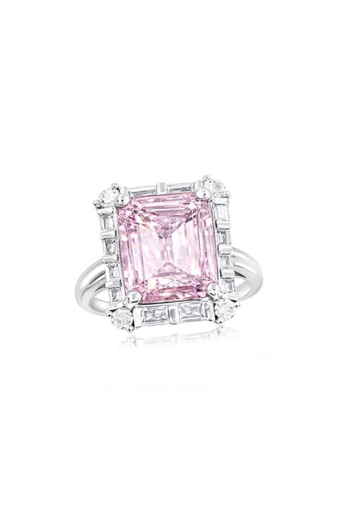 Brown & White Cubic Zirconia Engagement Ring