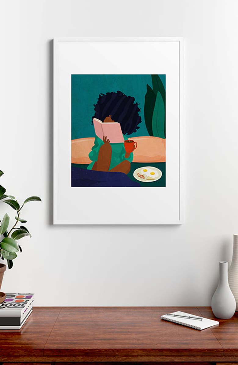 Deny Designs Stay Home No. 5 Framed Wall Art, Alternate, color, Blue