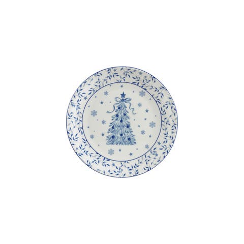 Stoneware Tree Plate in Glazed Finish