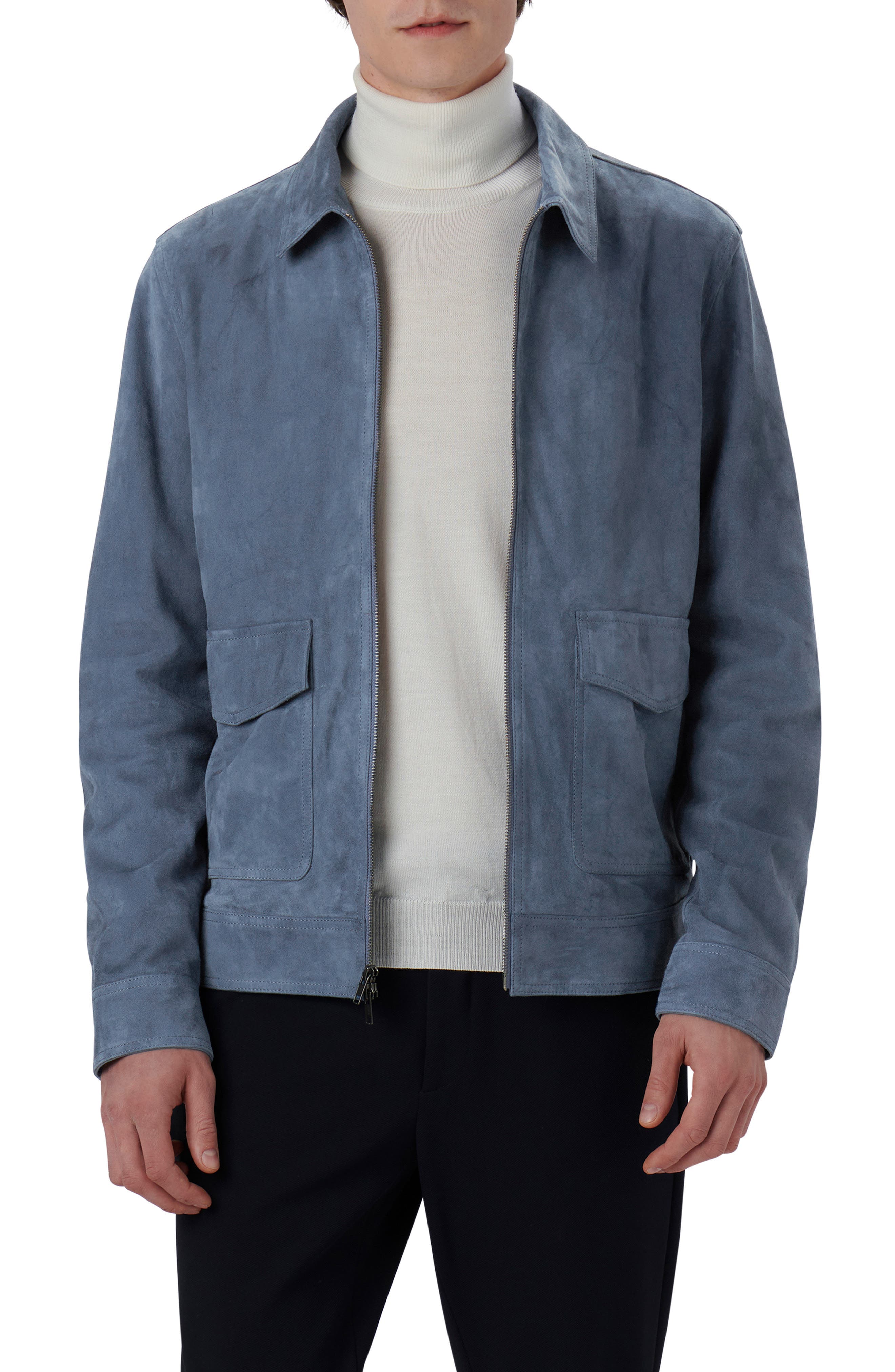 Suede Zip Bomber Jacket