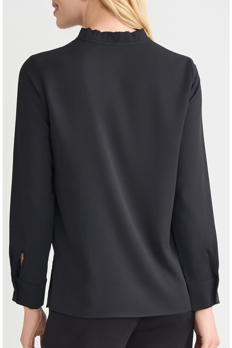 Crêpe de Chine Long Sleeve Shirt, Alternate, color, BLACK