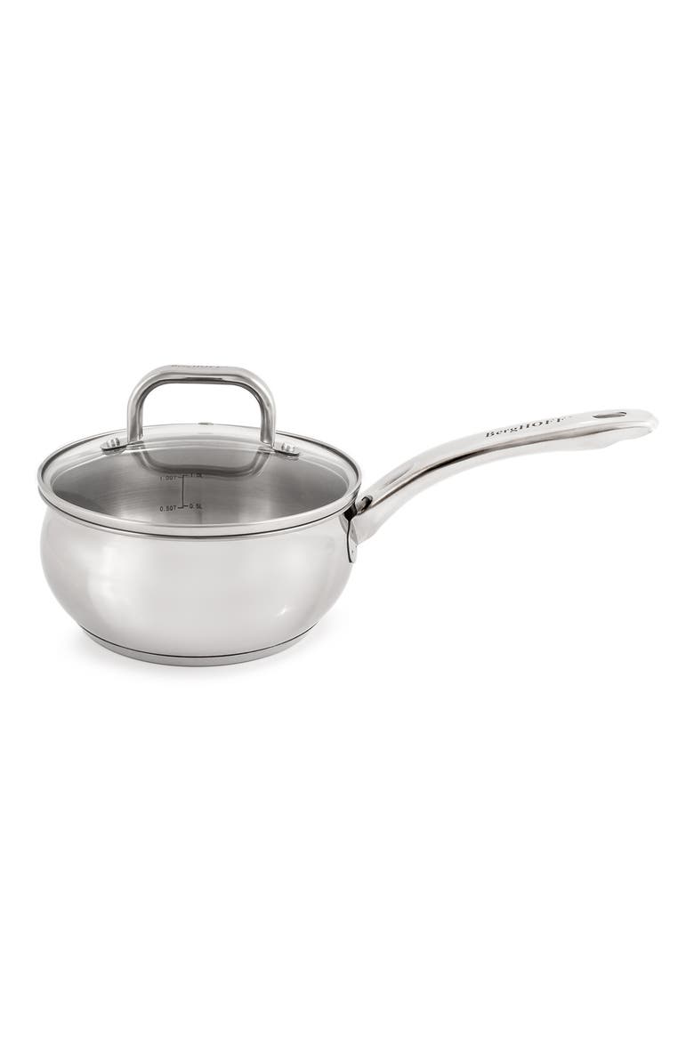 Stainless Steel 1.5-Qt. Covered Saucepan, Main, color, SILVER