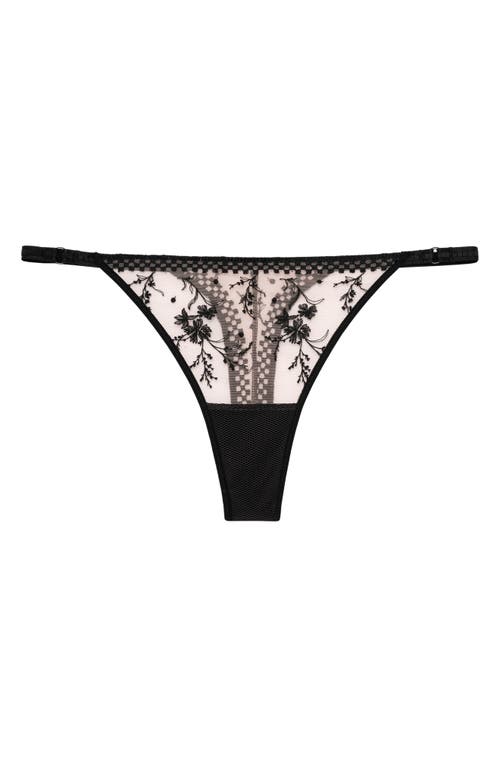 Passionata Suzy Embroidered Thong In Black