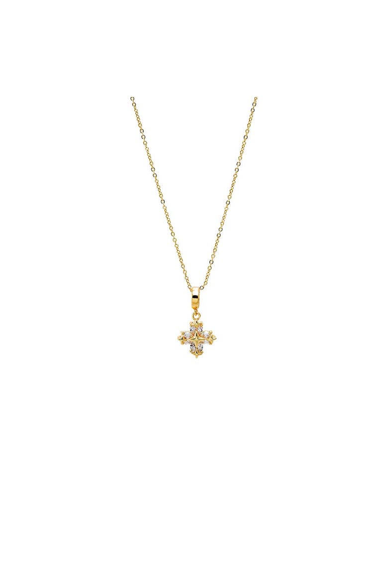 Radiant CZ X Charm Necklace, Main, color, Gold