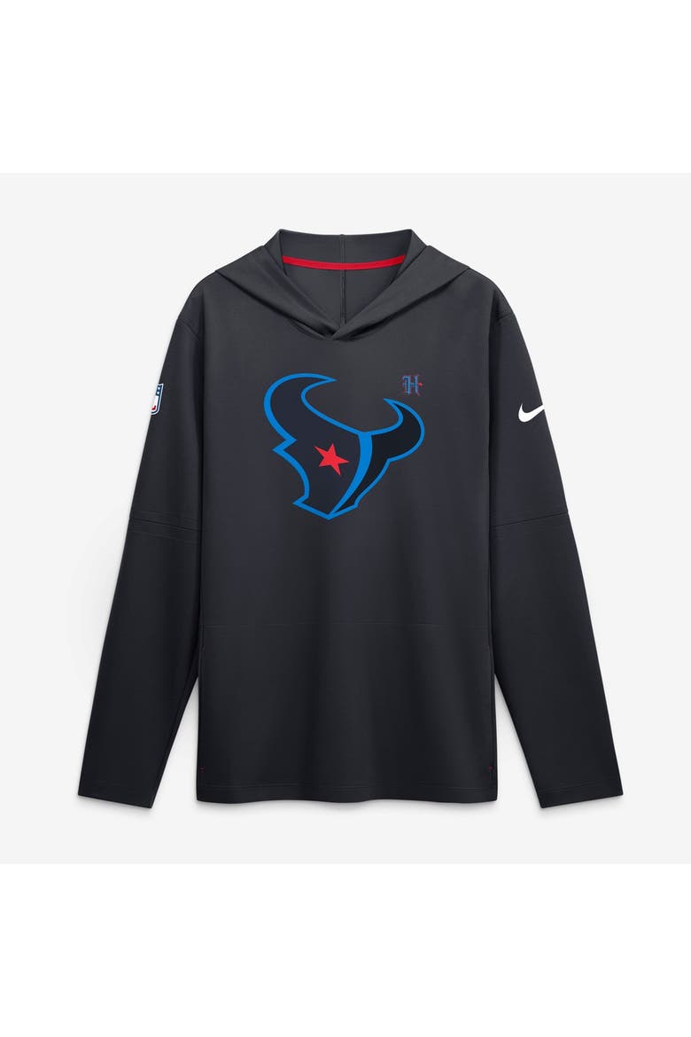 Men's Nike Navy Houston Texans Sideline Alternate Lightweight Long Sleeve Hooded Dri-FIT T-Shirt, Main, color, Navy