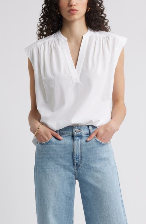 Shirred Cap Sleeve Top