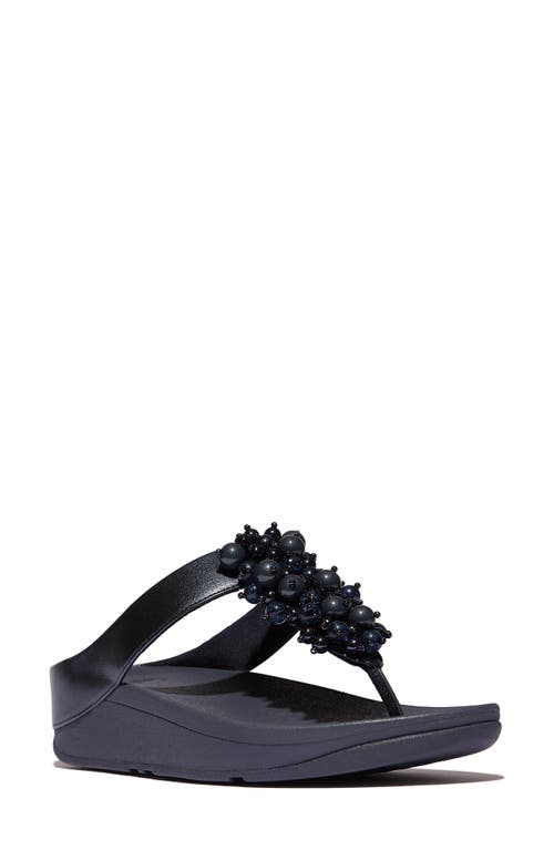 Fitflop Fino Bauble Bead Flip Flop In Midnight Navy