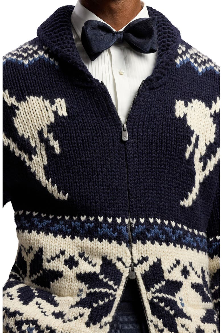 Broomball Fair Isle Wool & Cashmere Zip Cardigan, Alternate, color, CLASSIC CHAIRMAN NAVY/ CREAM