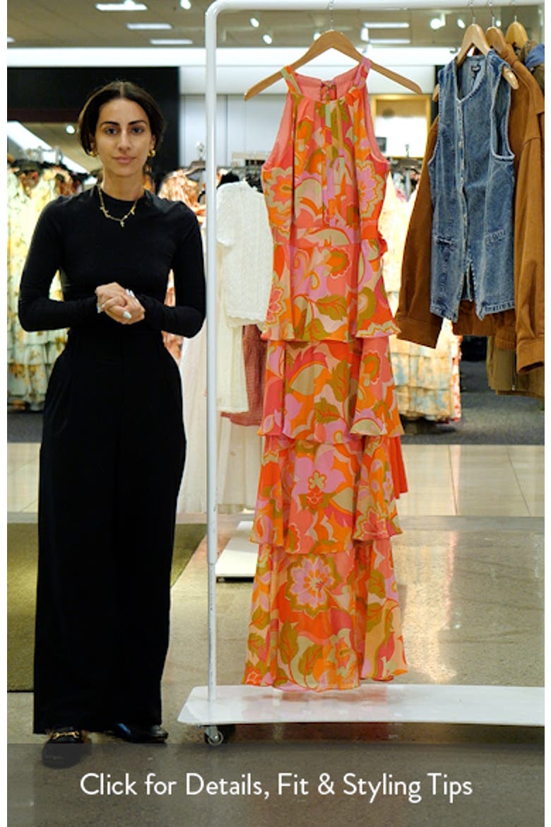 Floral Print Tiered Ruffle Sleeveless Maxi Dress video