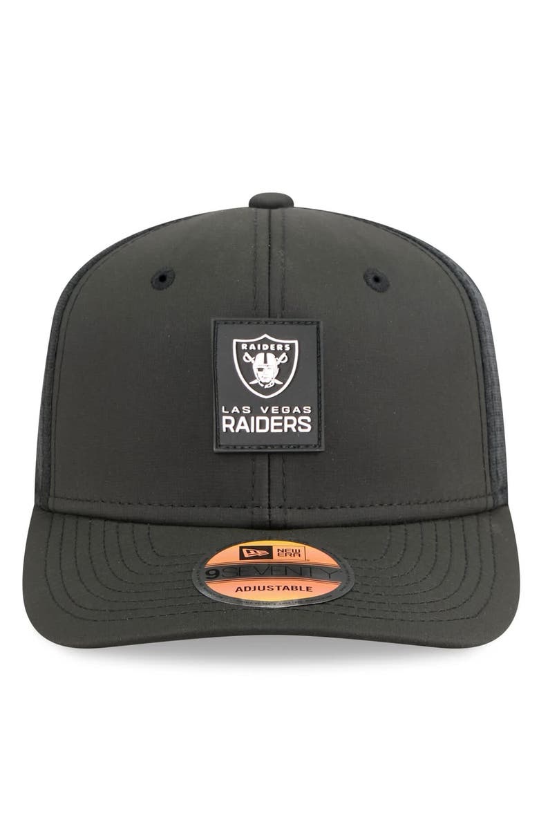 New Era Men's New Era Black Las Vegas Raiders 2025 Sideline 9SEVENTY Trucker Adjustable Hat, Alternate, color, Black