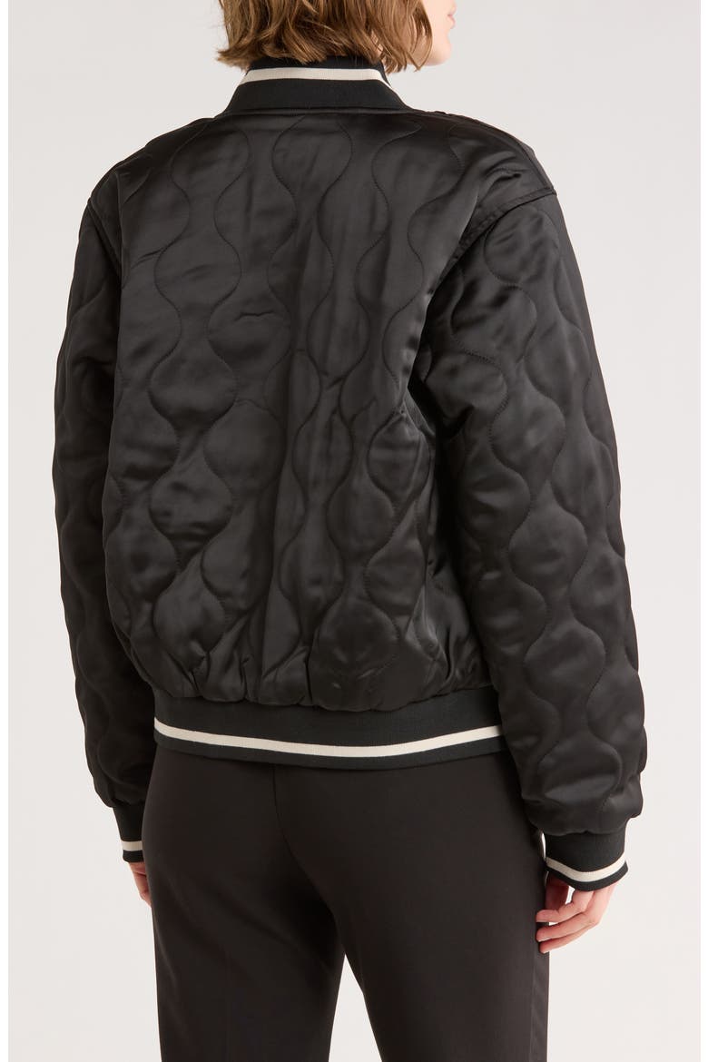 Je T Aime Onion Quilted Bomber Jacket, Alternate, color, BLACK