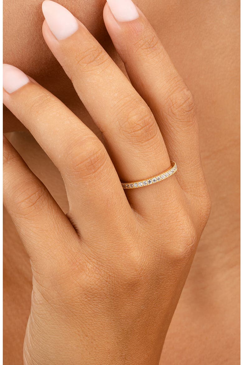Sterling Silver Sparkling CZ Band Ring, Alternate, color, GOLD