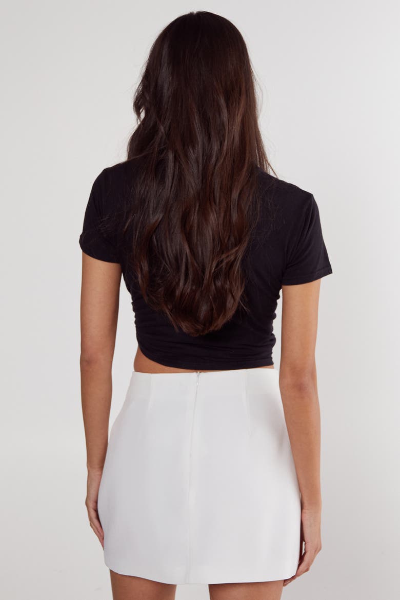 Star Diamante Detail Split Mini Skirt, Alternate, color, Ivory