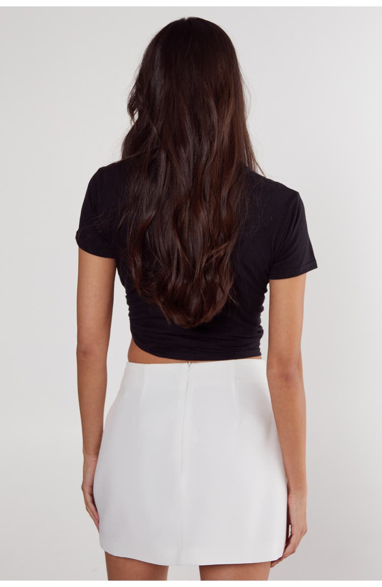 NASTY GAL Star Diamante Detail Split Mini Skirt, Alternate, color, Ivory