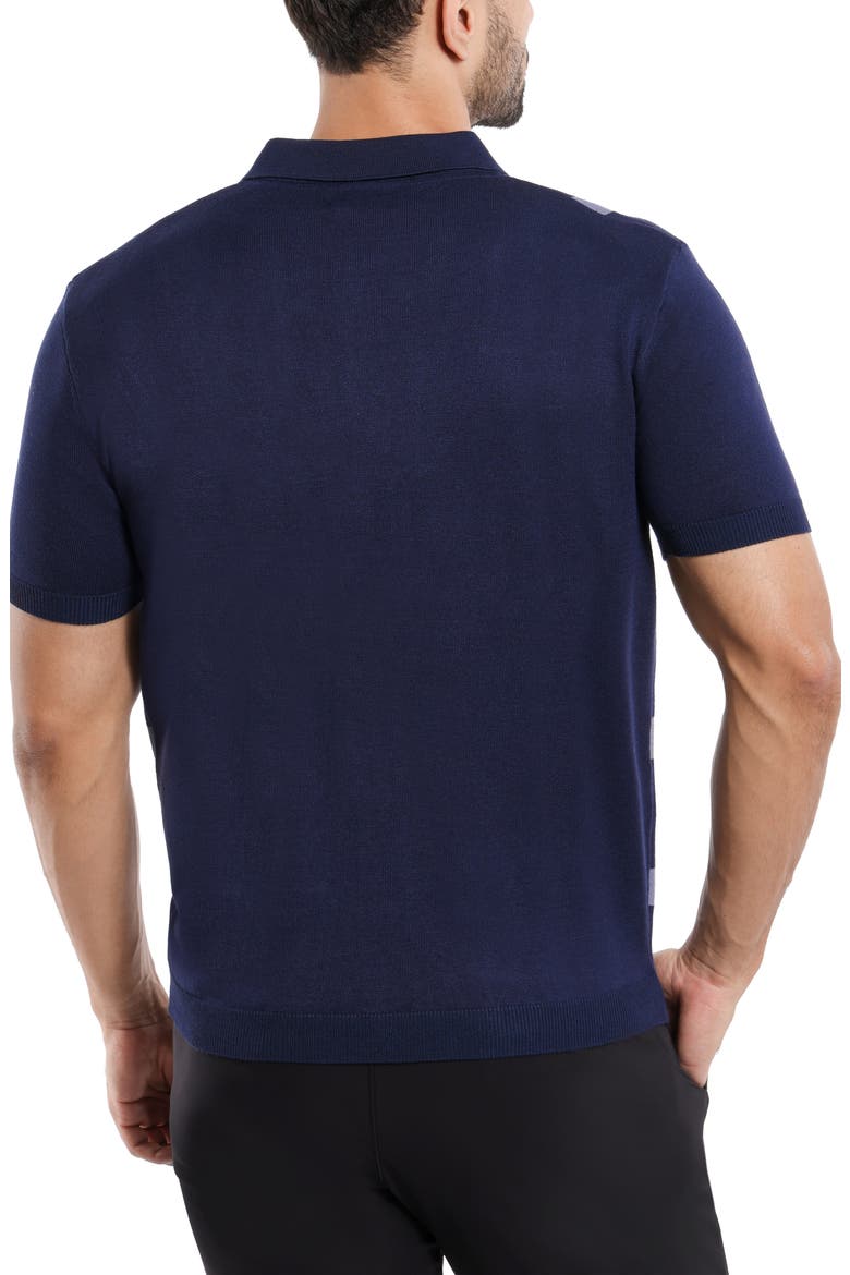 Jacquard Polo Sweater, Alternate, color, NAVY/ HEATHER SLATE