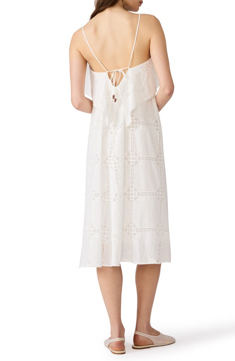 Steve Madden Flavia Lace Trim Midi Dress, Alternate, color, Antique