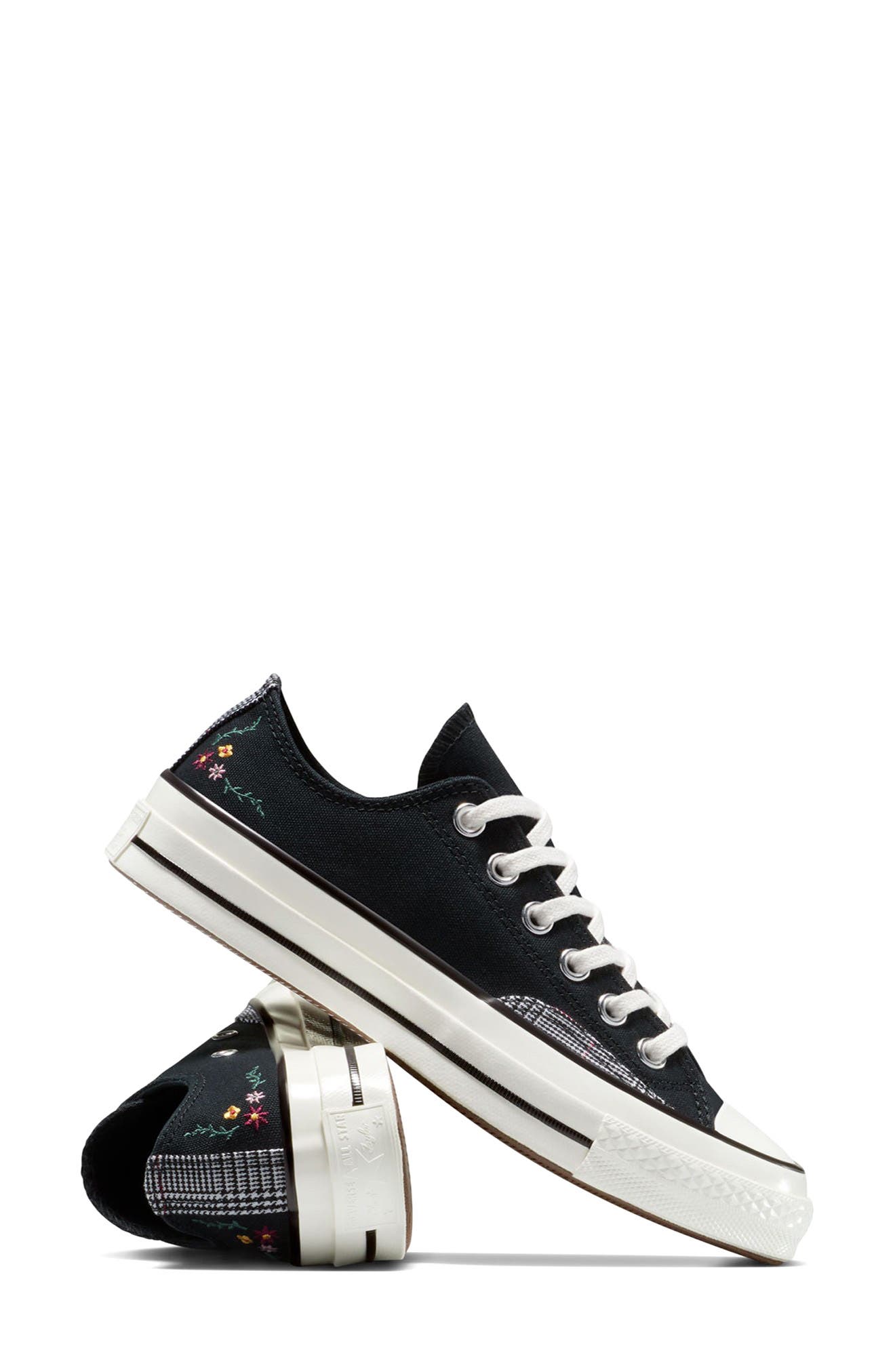 Converse Chuck 70 Floral Canvas Low Top Sneaker, Alternate, color, Black/ Vintage White