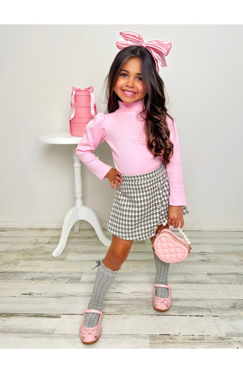 Mia Belle Girls Ready Turtleneck Top and Skort Set, Alternate, color, Grey