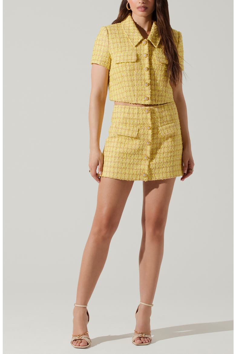 Mavey Miniskirt, Alternate, color, YELLOW TWEED