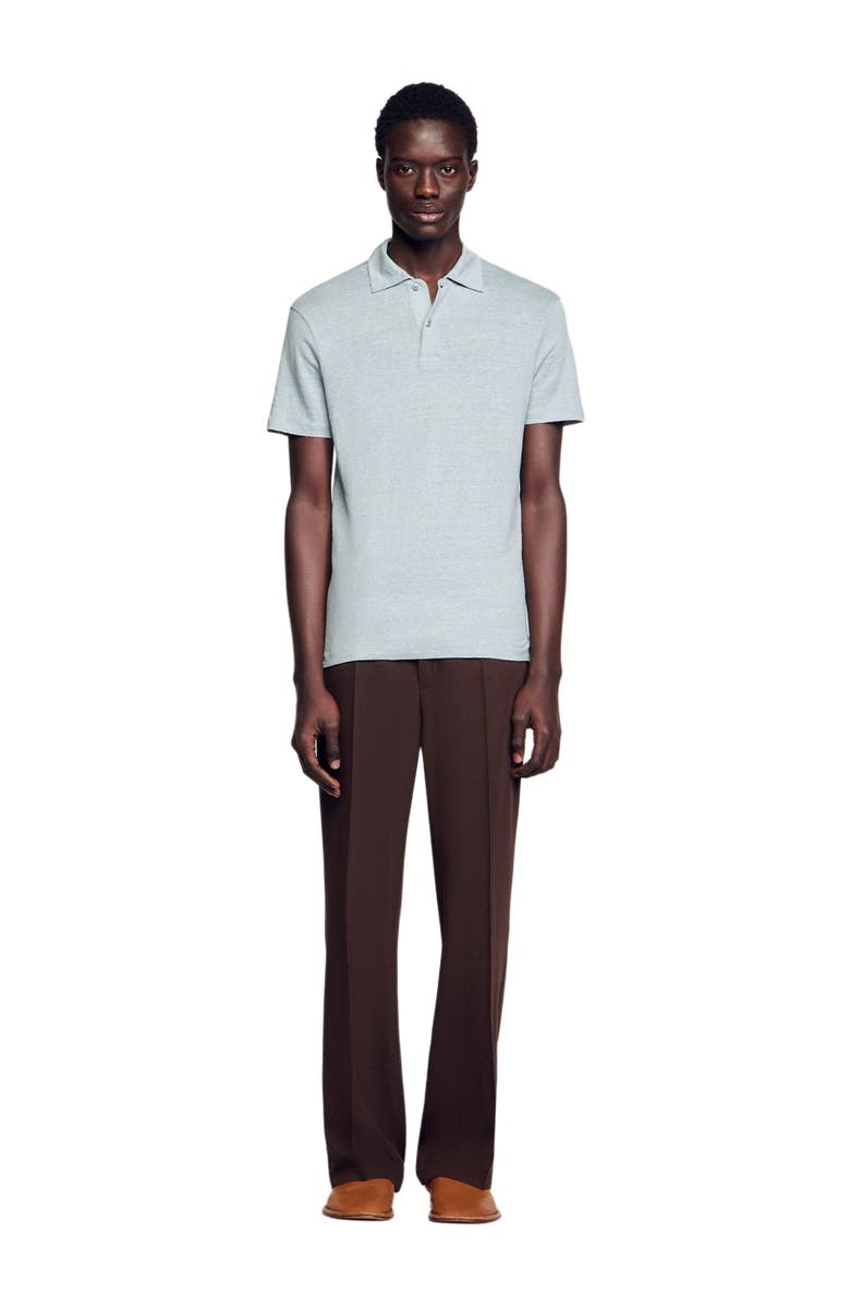 SANDRO Linen polo shirt, Alternate, color, 