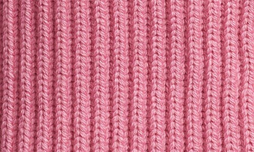 Rag & Bone Blake Logo Patch Wool Blend Rib Beanie In Pink