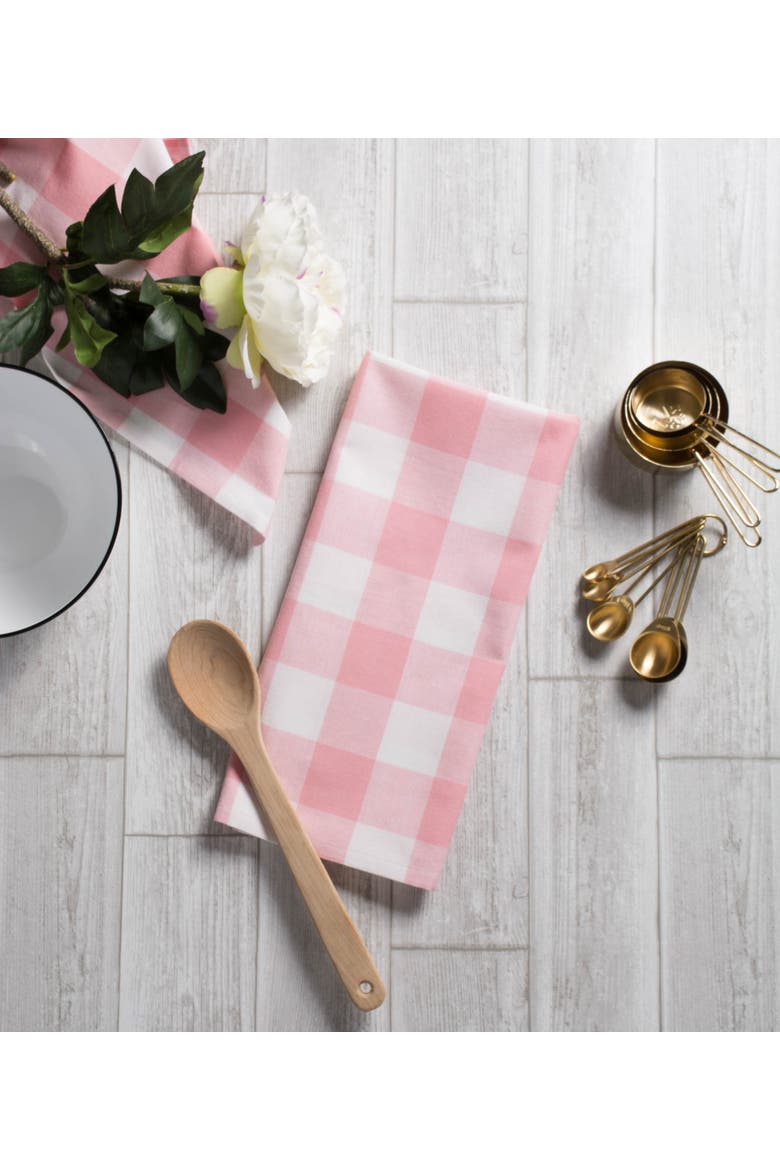 Buffalo Check Dishtowel Set/3, Alternate, color, Pink