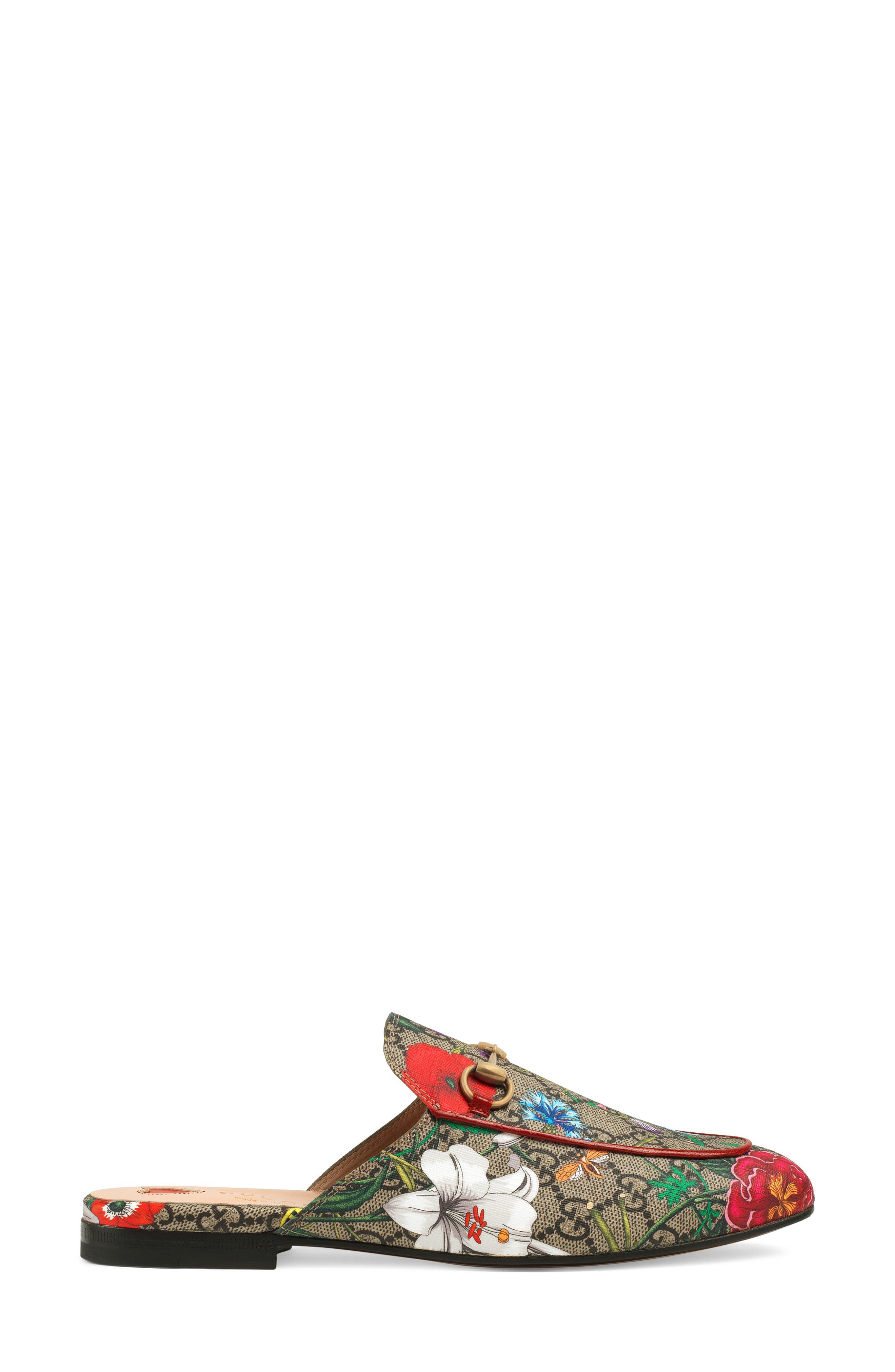 Gucci Princetown Floral GG Supreme Loafer Mule, Alternate, color, 