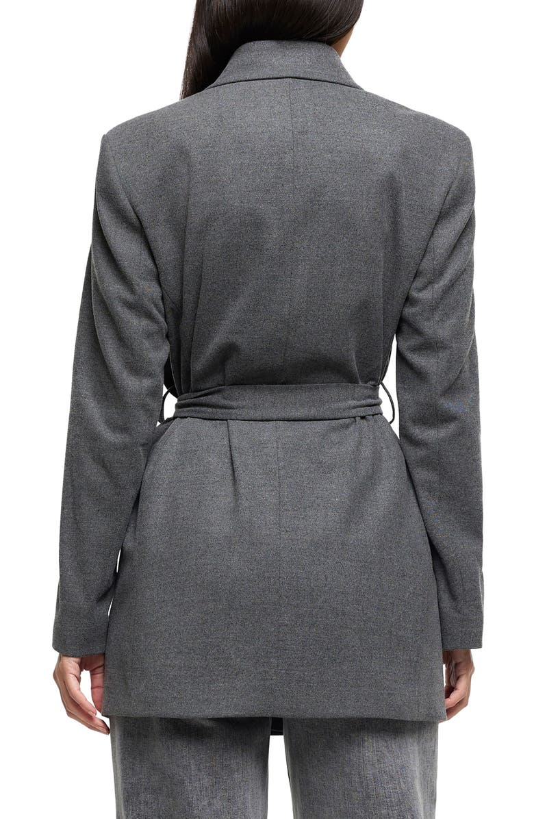 River Island Belted Marled Flannel Blazer, Alternate, color,