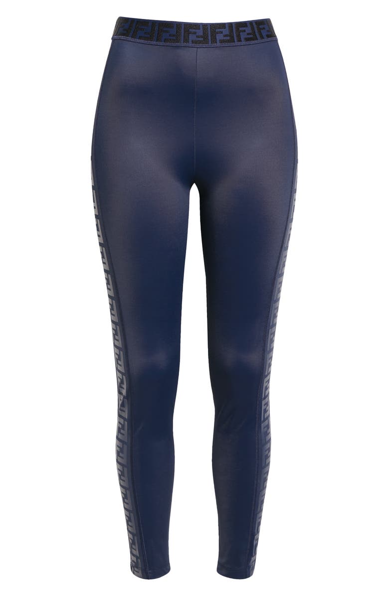 Fendi FF Logo Leggings, Alternate, color, 