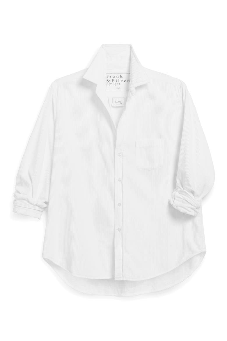 Eileen Relaxed Cotton Corduroy Shirt, Main, color, WHITE CORDUROY