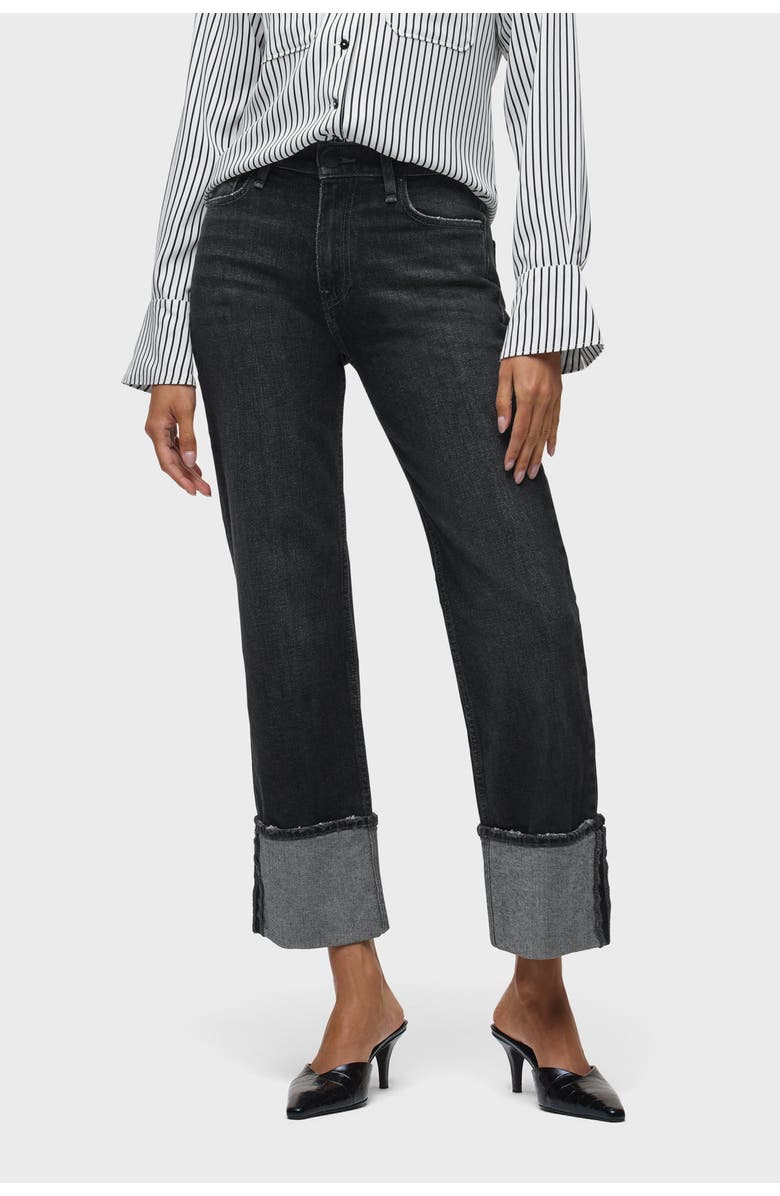 Hudson Jeans Remi High-Rise Ankle W/ Wide Cuff, Main, color, Washed Black