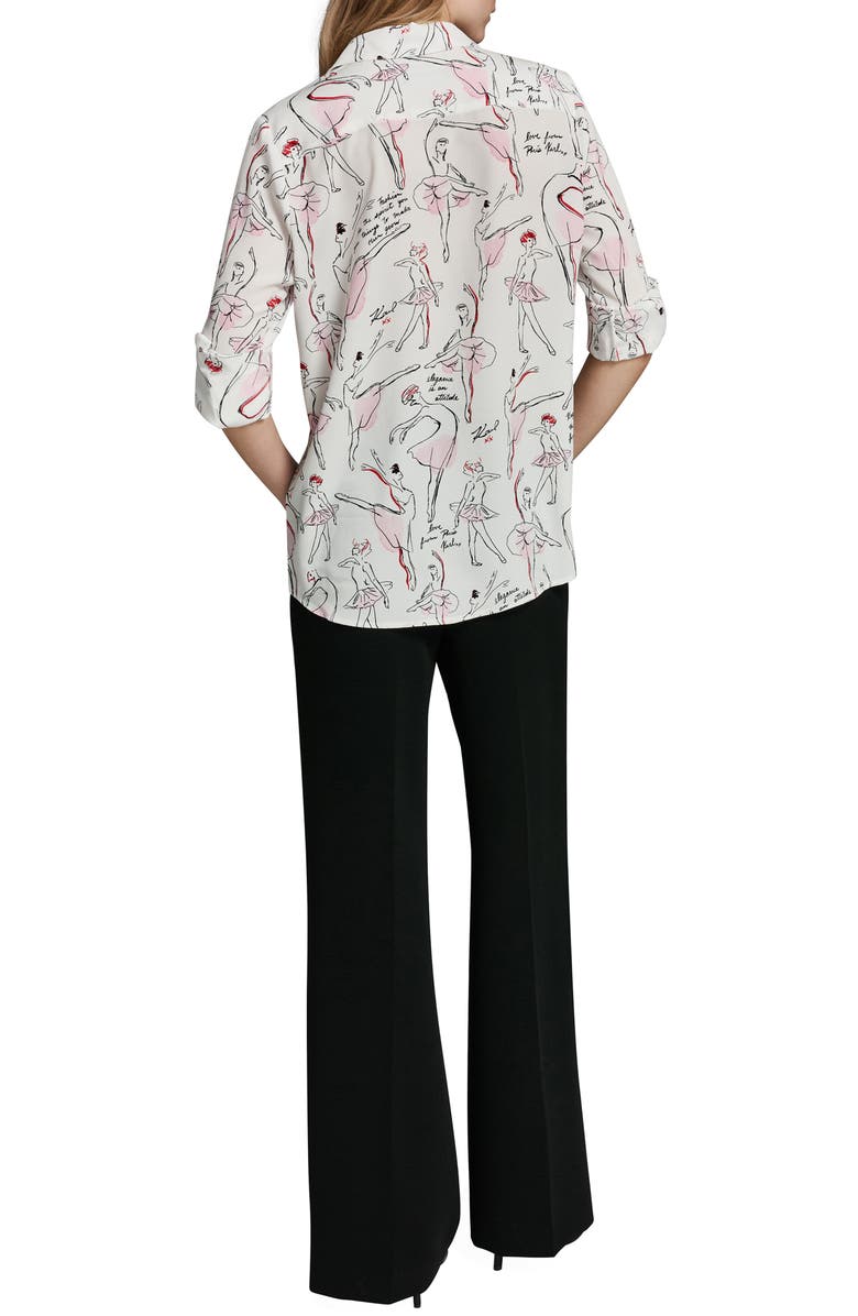 KARL LAGERFELD PARIS Print Shirt, Alternate, color, Sft Wht/ Cornelia Rose Multi