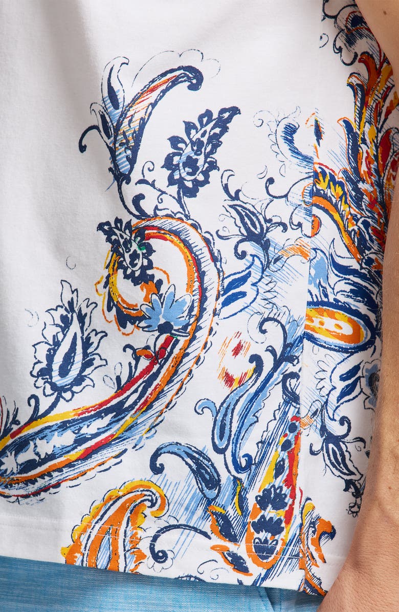 Robert Graham Paisley Short Sleeve Cotton Button-Up Shirt, Alternate, color, 