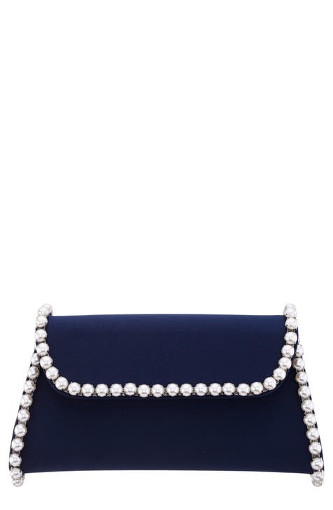 Navy and silver clutch online